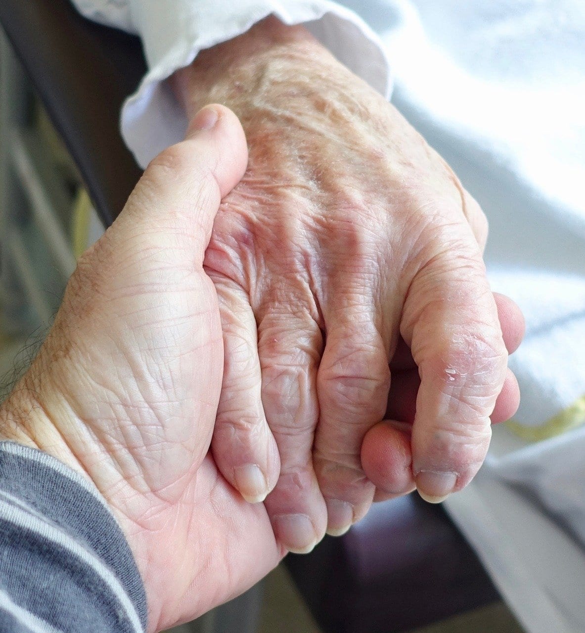 elderly hands holding